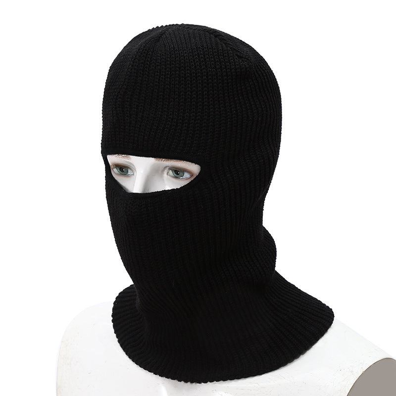 Men's Biker Pullover Hat Woolen Knitted Face Protection Hat
