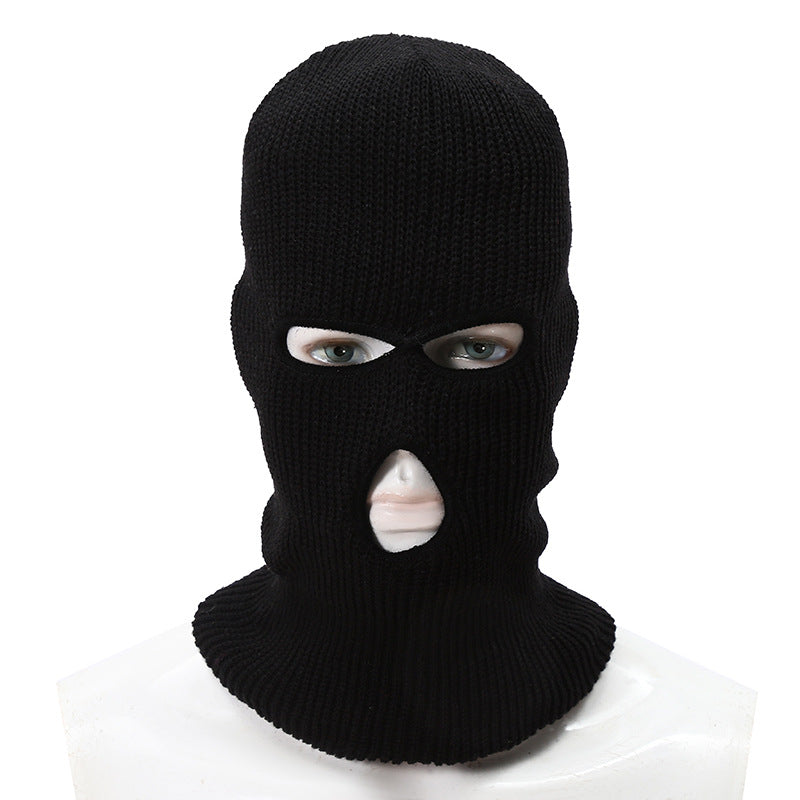 Men's Biker Pullover Hat Woolen Knitted Face Protection Hat