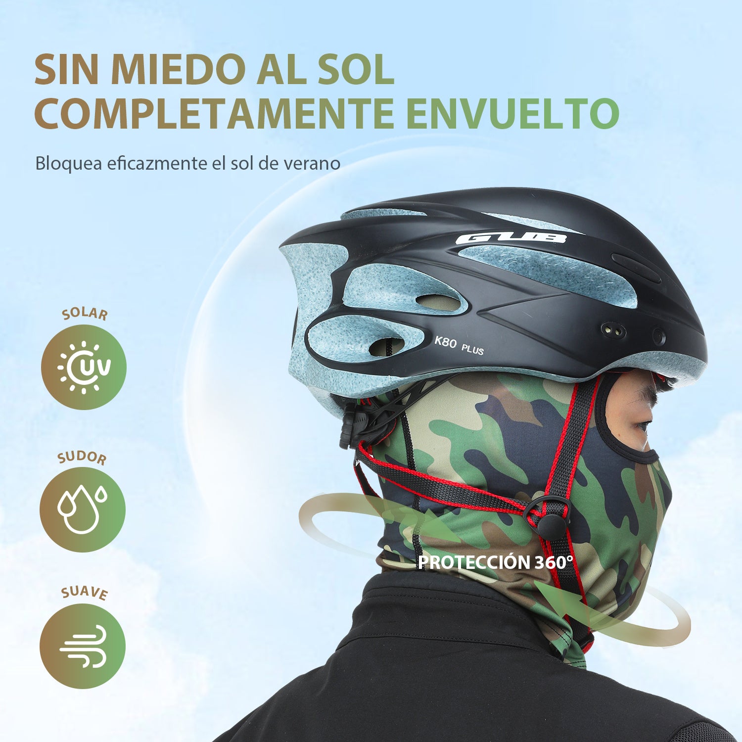 Men's Ice Silk Face Mask Breathable Sun Protection Headwear