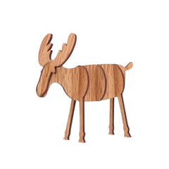 Handcrafted Elk Wooden Ornament for Christmas and Home Decor