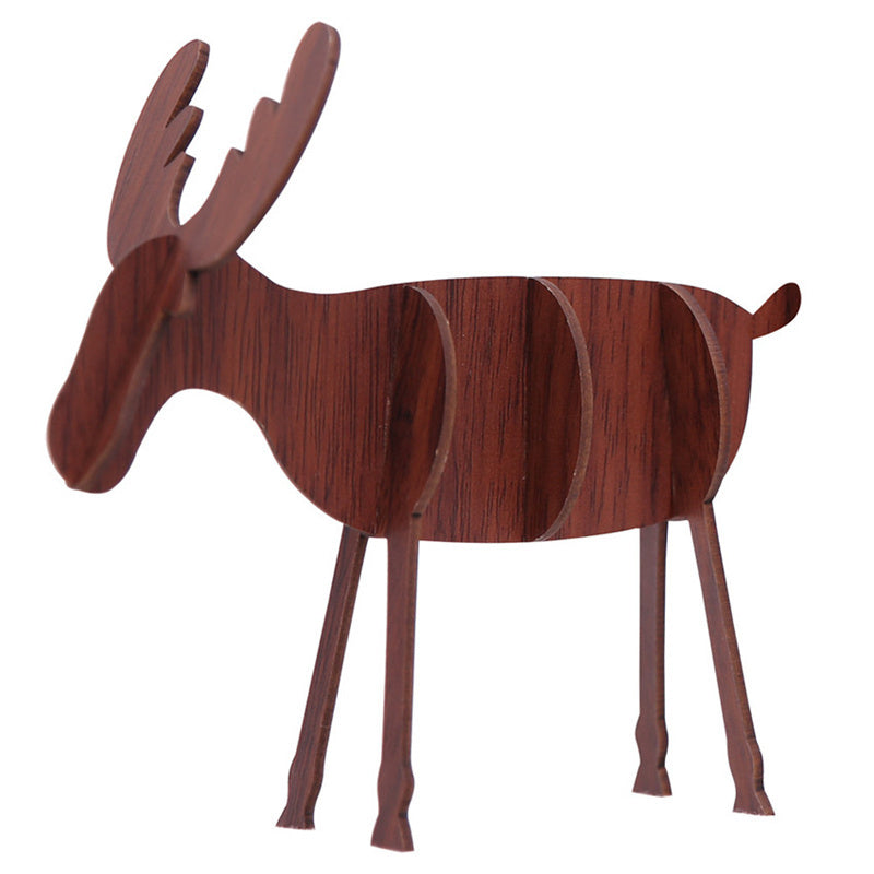 Handcrafted Elk Wooden Ornament for Christmas and Home Decor