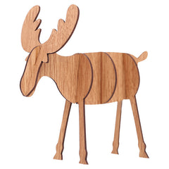 Handcrafted Elk Wooden Ornament for Christmas and Home Decor
