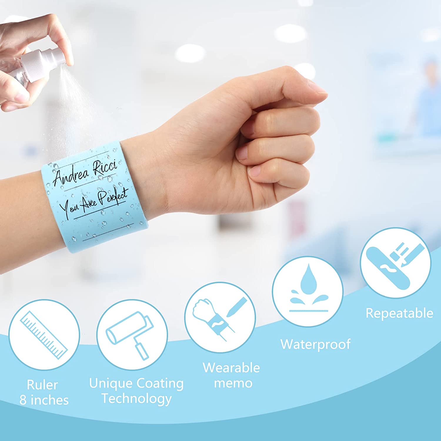 Silicone Memo Wristband Reusable Slap Bracelet Notepad Watchband