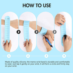 Silicone Memo Wristband Reusable Slap Bracelet Notepad Watchband