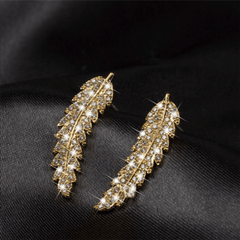 Rhinestone Feather Earrings & Fashion Jewelry for Women Girls