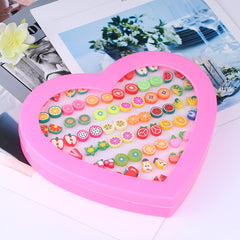 36 Pairs Hypoallergenic Stud Earrings Peach Heart Girl Jewelry