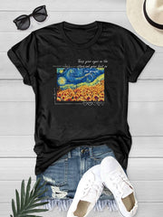 Graphic Casual T shirts Short Sleeve Round Neck Summer Sports Tee