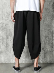 Ethnic Style Harem Pants Men's Vintage Wide Leg Cropped Pants