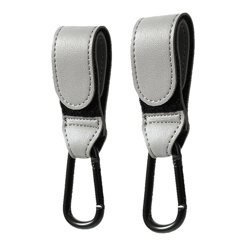 Stroller Hook PU Leather Child Stroller Organizer Baby Diaper Bag Strap