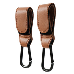 Stroller Hook PU Leather Child Stroller Organizer Baby Diaper Bag Strap