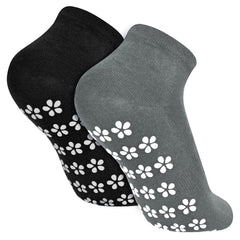 2 Pairs Non-Slip Yoga Socks Low Cut Ankle Socks with Grips