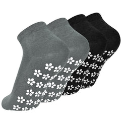 2 Pairs Non-Slip Yoga Socks Low Cut Ankle Socks with Grips