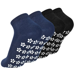 2 Pairs Non-Slip Yoga Socks Low Cut Ankle Socks with Grips