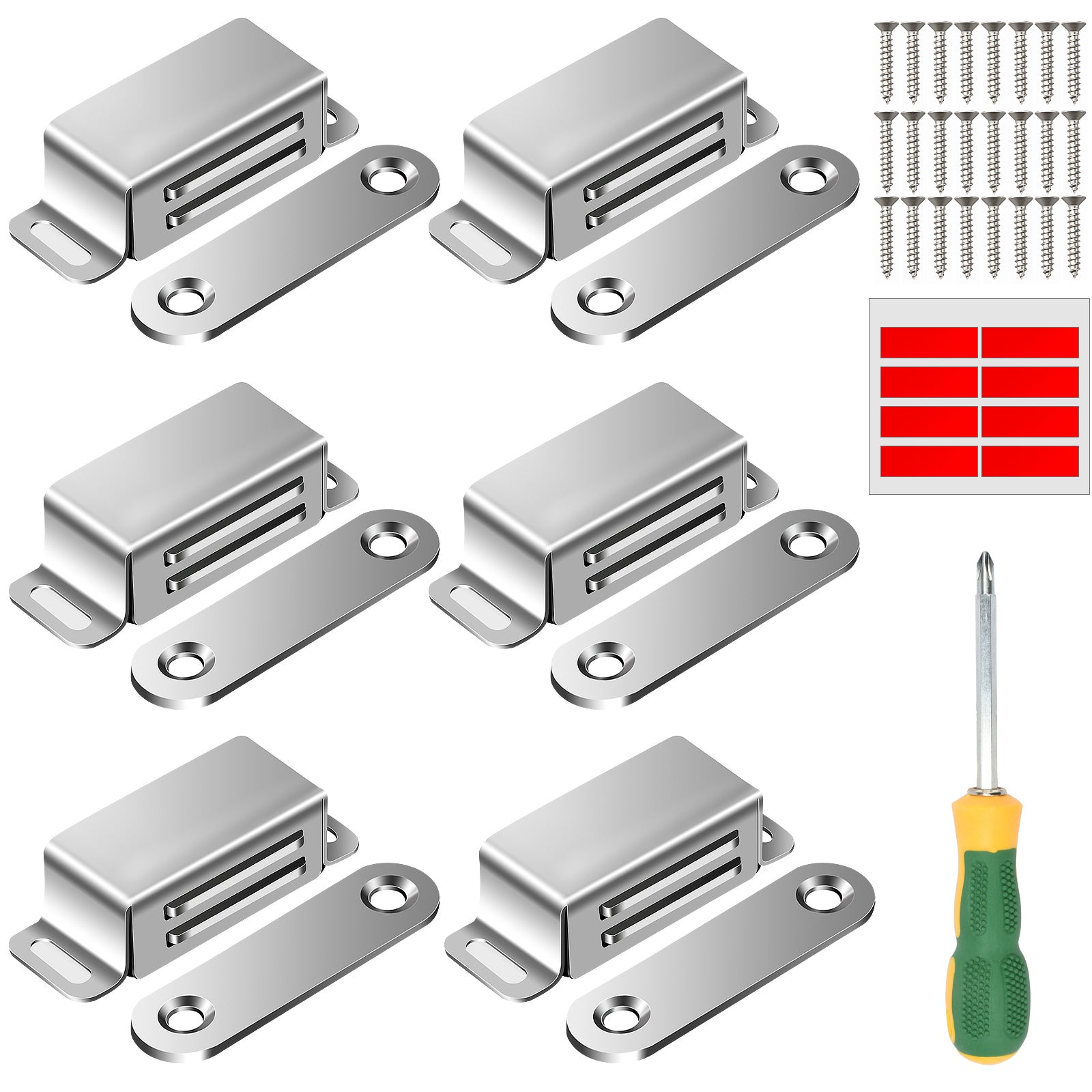 6pcs Magnetic Snap Cabinet Door Magnets Ultra Thin Drawer Magnets