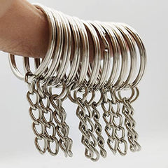 50pcs Split Key Ring With Chain And Jump Ring Silver Metal Keychain Ring