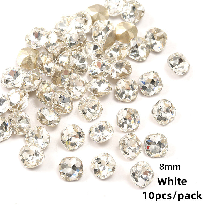 Rhinestone Crystal Gems Set for DIY Nail Art 3D Heart Axe Egg Rectangle Square