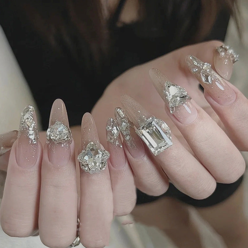 Rhinestone Crystal Gems Set for DIY Nail Art 3D Heart Axe Egg Rectangle Square
