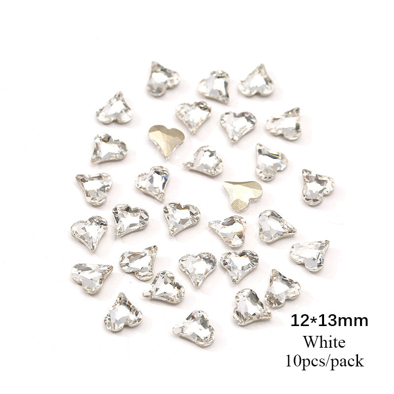 Rhinestone Crystal Gems Set for DIY Nail Art 3D Heart Axe Egg Rectangle Square