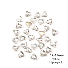 Rhinestone Crystal Gems Set for DIY Nail Art 3D Heart Axe Egg Rectangle Square