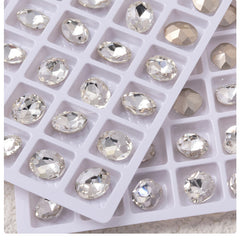 Rhinestone Crystal Gems Set for DIY Nail Art 3D Heart Axe Egg Rectangle Square