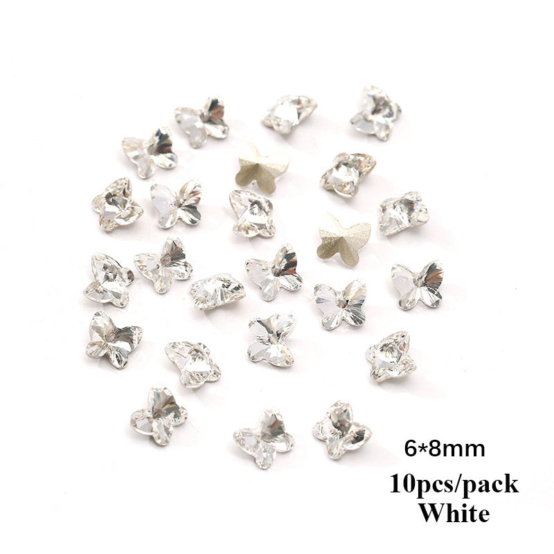 Rhinestone Crystal Gems Set for DIY Nail Art 3D Heart Axe Egg Rectangle Square