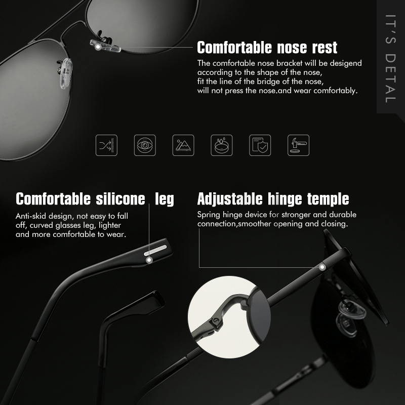 Men's Aviator Sunglasses Anti Glare UV Resistant