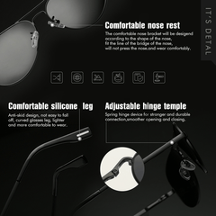 Men's Aviator Sunglasses Anti Glare UV Resistant