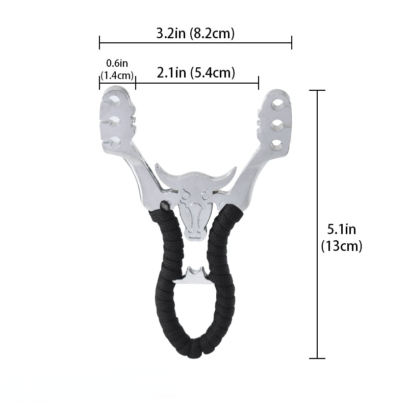 Stainless Steel Slingshot with 3 Cards, 6 Strands Rubber Band