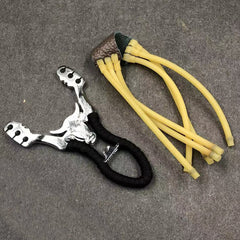 Stainless Steel Slingshot with 3 Cards, 6 Strands Rubber Band