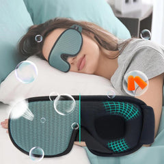 Breathable Eye Mask Soft Padded 3D Contoured Blindfold Adjustable Strap