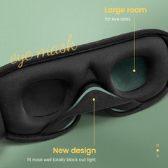 Breathable Eye Mask Soft Padded 3D Contoured Blindfold Adjustable Strap