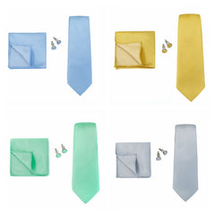 HUISHI 3pcs set Men's Ties Solid Formal Wedding Necktie Jacquard Woven Tie