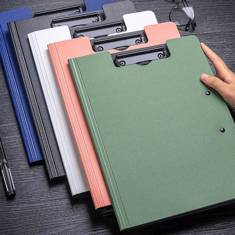 Clipboard Writing Pad Memo Clip Board Double Clips Test Paper Storage Organizer