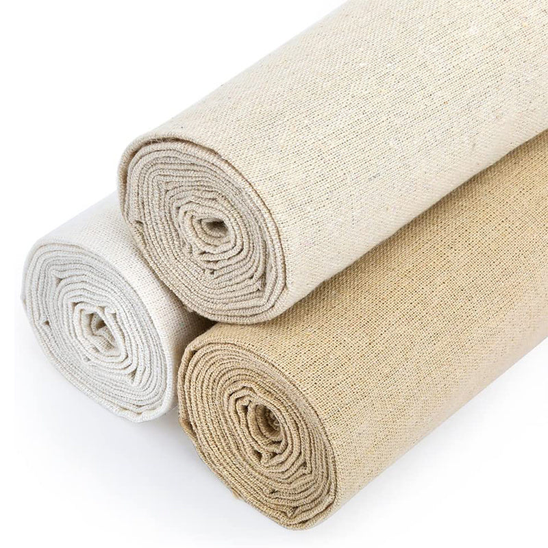 3pcs Large Linen Needlework Fabric For Crafts 62x48cm