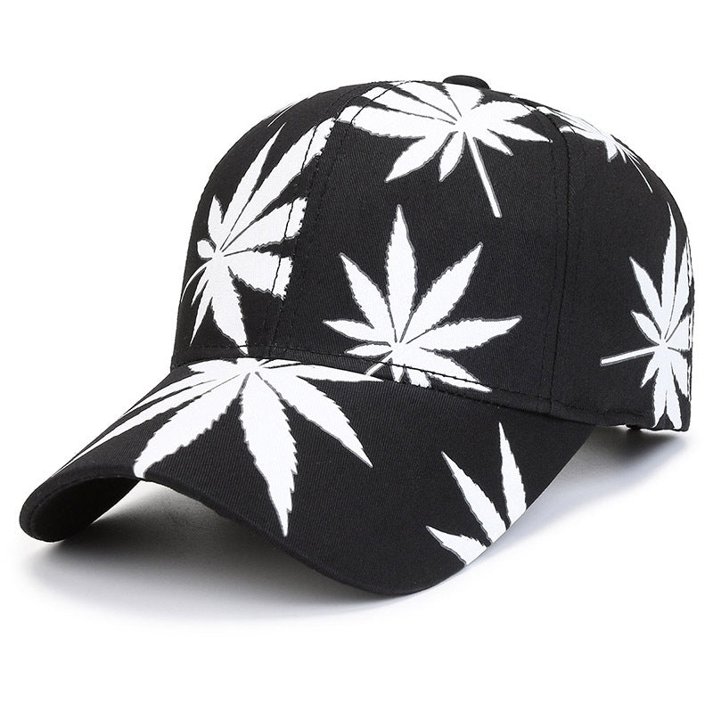 Outdoor Printed Sunshade Peaked Cap Leaf Element Baseball Cap