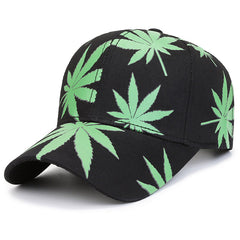 Outdoor Printed Sunshade Peaked Cap Leaf Element Baseball Cap