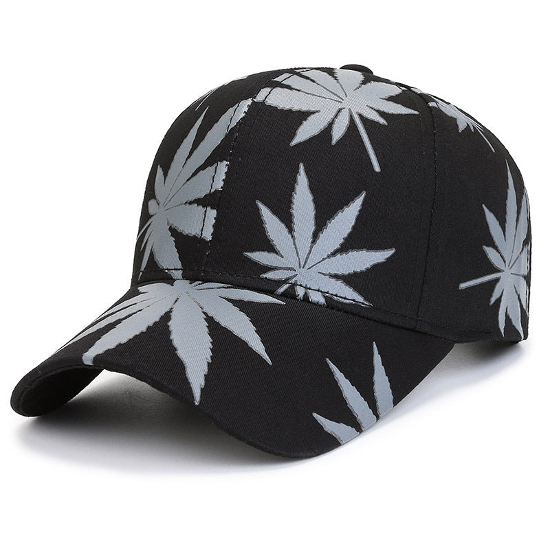 Outdoor Printed Sunshade Peaked Cap Leaf Element Baseball Cap