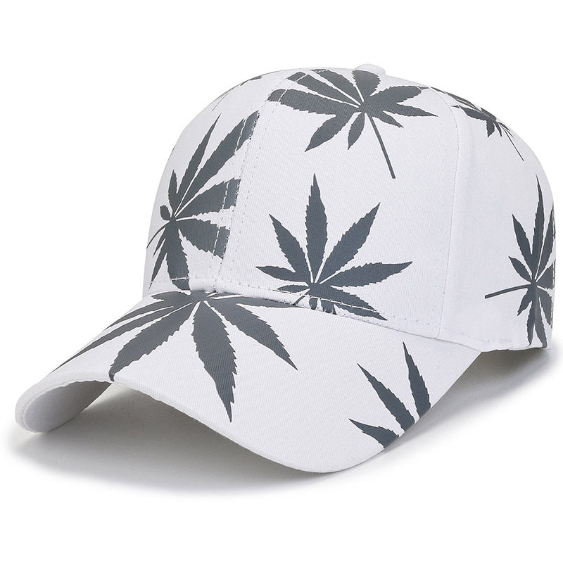Outdoor Printed Sunshade Peaked Cap Leaf Element Baseball Cap