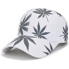 Outdoor Printed Sunshade Peaked Cap Leaf Element Baseball Cap