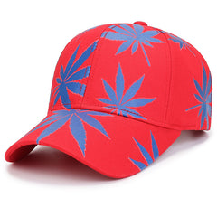 Outdoor Printed Sunshade Peaked Cap Leaf Element Baseball Cap
