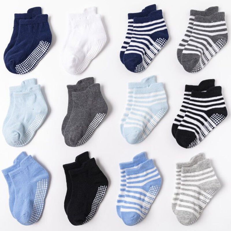 6 Pairs Kids Cotton Floor Socks Non Slip Baby Ankle Socks