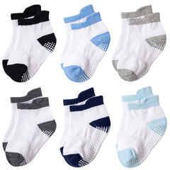 6 Pairs Kids Cotton Floor Socks Non Slip Baby Ankle Socks
