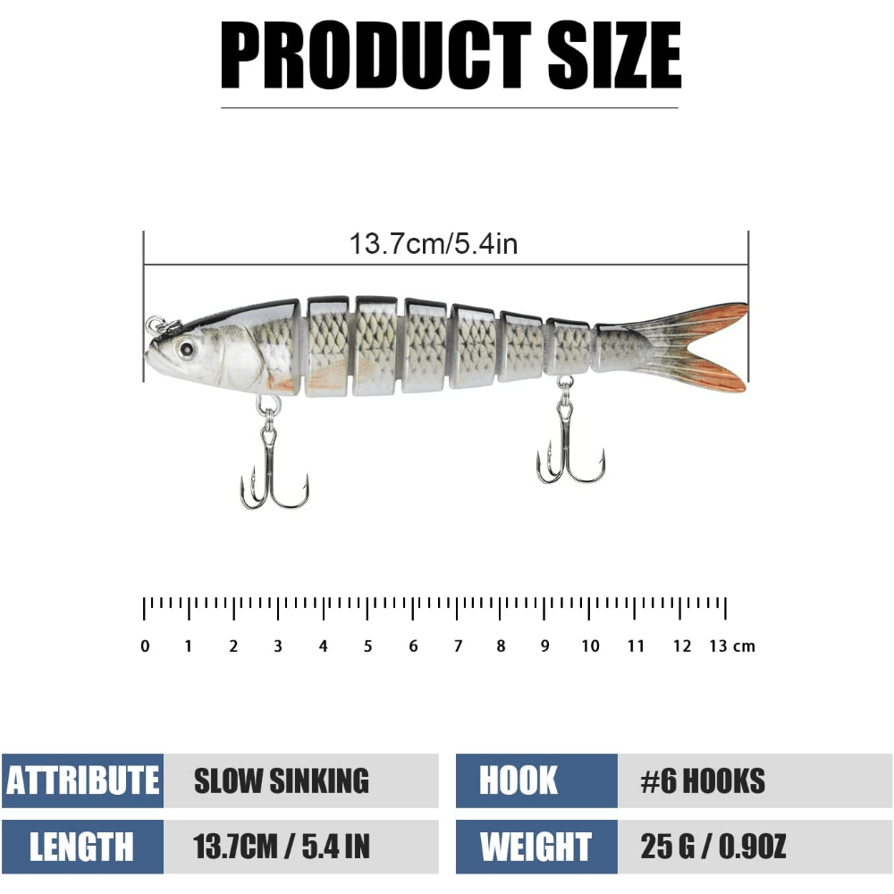 Swimbaits Slow Sinking Bionic Swimming Lures for Freshwater & Saltwater Fishing