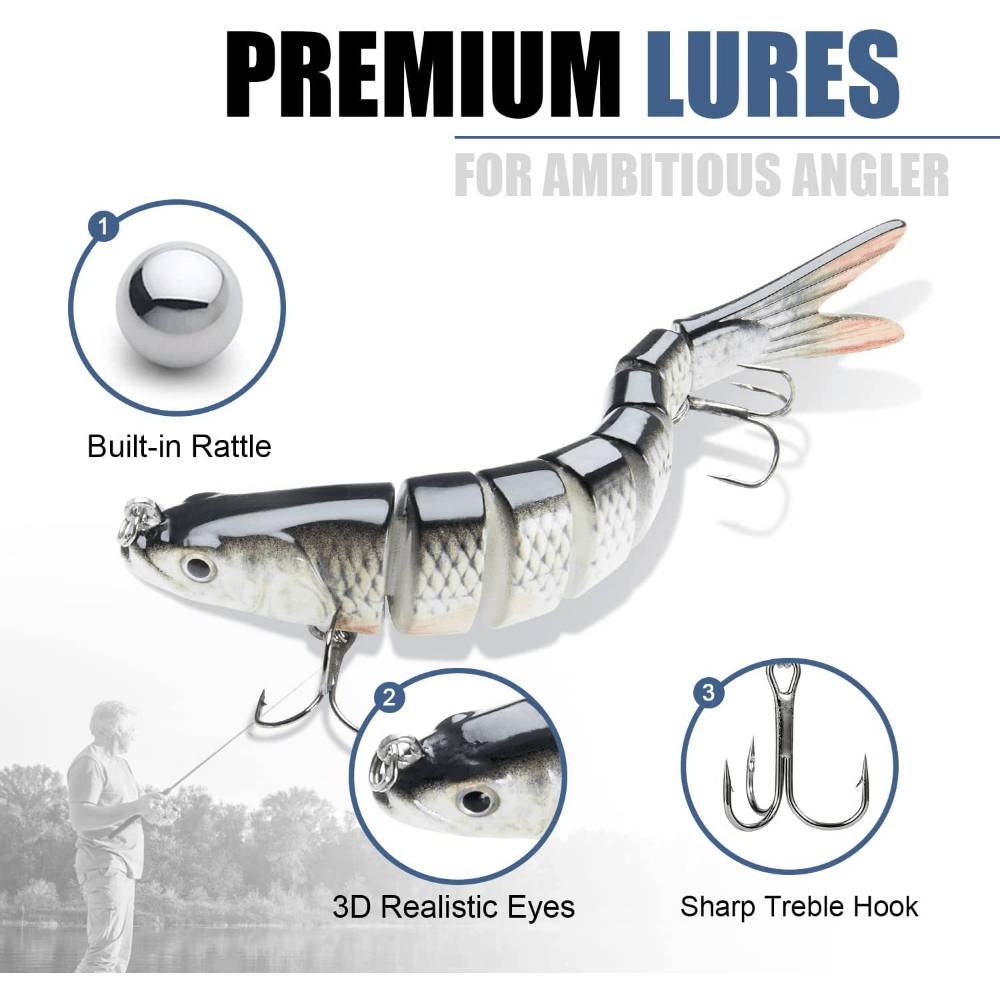 Swimbaits Slow Sinking Bionic Swimming Lures for Freshwater & Saltwater Fishing