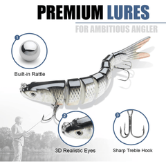 Swimbaits Slow Sinking Bionic Swimming Lures for Freshwater & Saltwater Fishing