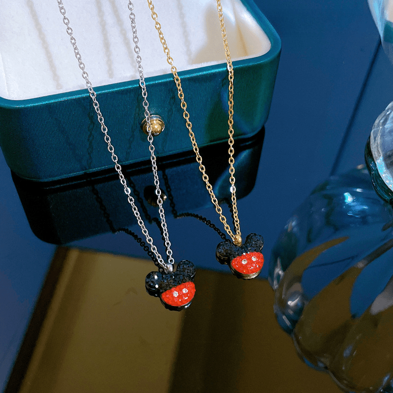 Mouse Pendant Necklace Clavicle Chain Accessories for Girls