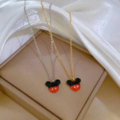 Mouse Pendant Necklace Clavicle Chain Accessories for Girls