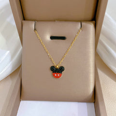 Mouse Pendant Necklace Clavicle Chain Accessories for Girls