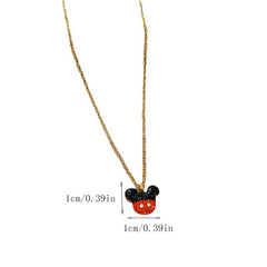 Mouse Pendant Necklace Clavicle Chain Accessories for Girls