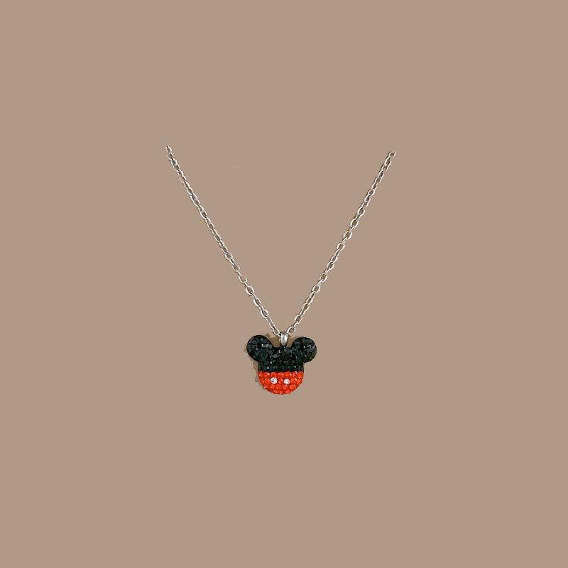 Mouse Pendant Necklace Clavicle Chain Accessories for Girls